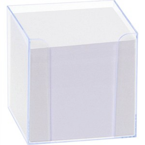 folia Zettelbox LUXBOX transparent inkl. 800 Notizzettel weiß