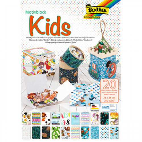 folia Motivblock Kids farbsortiert 270 g/qm 20 St.