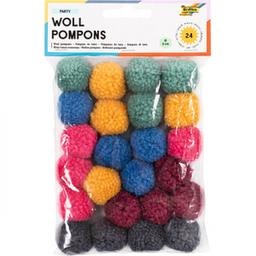 folia Pompons farbsortiert Party Ø 3,0 cm 24 St.