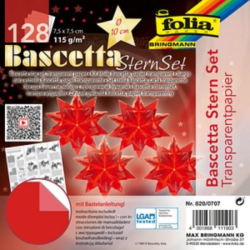 folia Faltblätter Bascetta-Stern Mini rot 128 Blatt