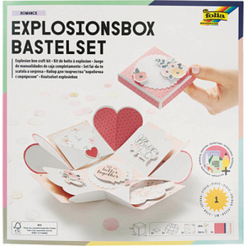 folia Bastelset Explosionsbox Romance 46 tlg. blau