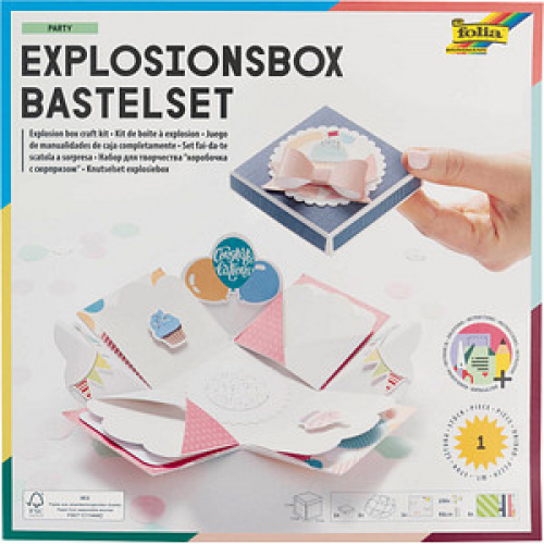 folia Bastelset Explosionsbox Party 46 tlg. blau