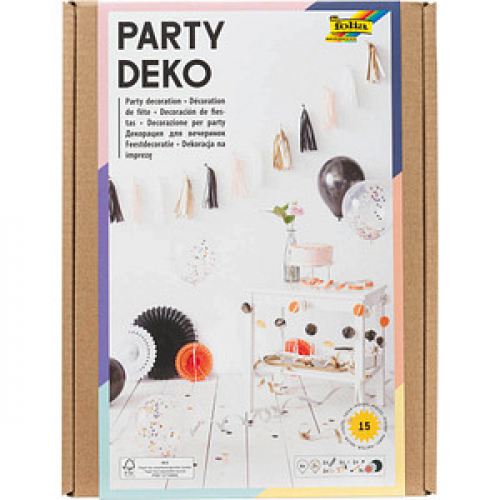 folia Partydeko-Set mehrfarbig Modern 15 St.