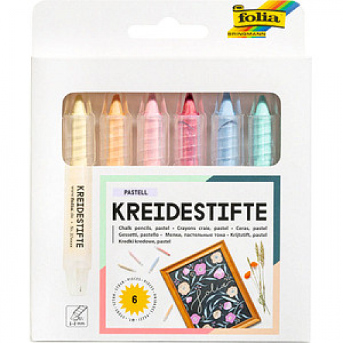 folia Pastell Kreidestifte farbsortiert 6 St.