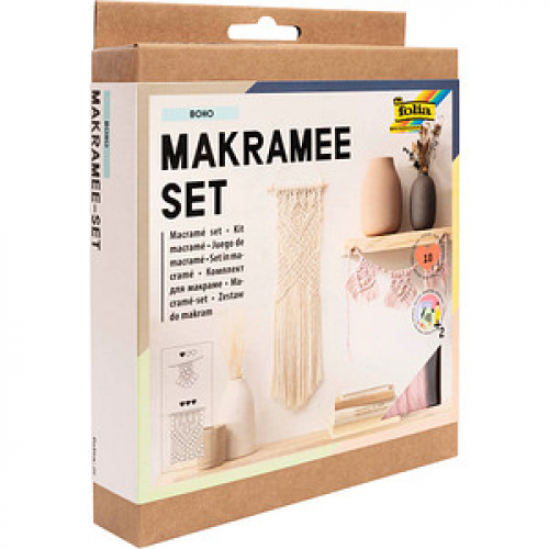 folia Makramee-Set Boho natur, rosé