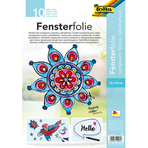 folia Fensterfolie transparent 10 Blatt