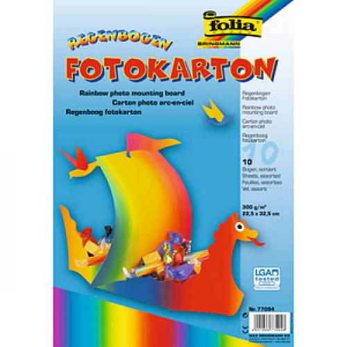 folia Fotokarton Regenbogen farbsortiert 300 g/qm 10 St.