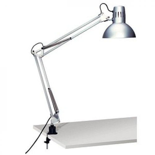 MAUL MAULstudy Schreibtischlampe silber mit Tischklemme