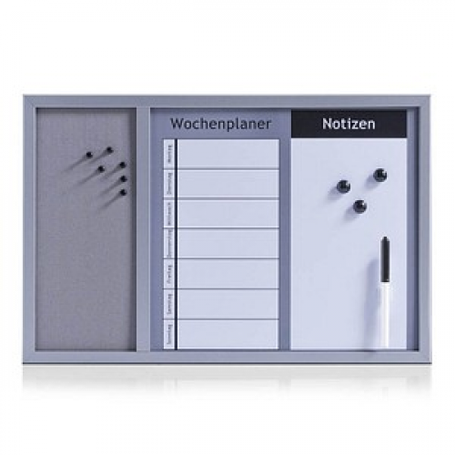 Zeller Whiteboard-Pinnwand 60,0 x 40,0 cm Kork grau