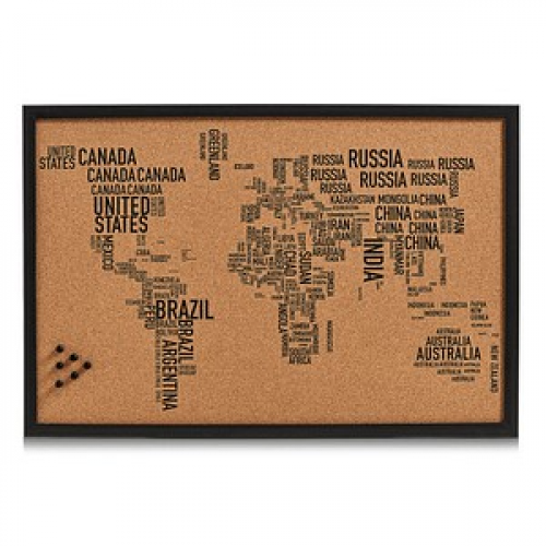 Zeller Pinnwand World Letters 60,0 x 40,0 cm Kork braun