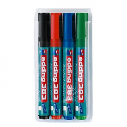 edding 383 Flipchart-Marker farbsortiert 1,0 - 5,0 mm, 4 St.