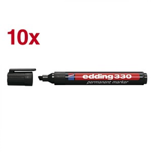 edding 330 Permanentmarker schwarz 1,0 - 5,0 mm, 10 St.