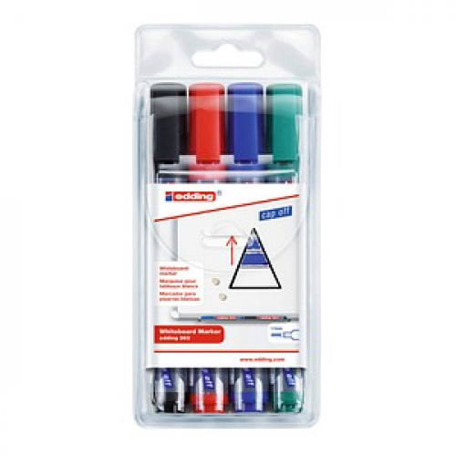 edding 363 Whiteboard-Marker farbsortiert 1,0 - 5,0 mm, 4 St.