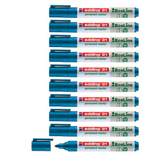 edding 21 EcoLine Permanentmarker blau 1,5 - 3,0 mm, 10 St.