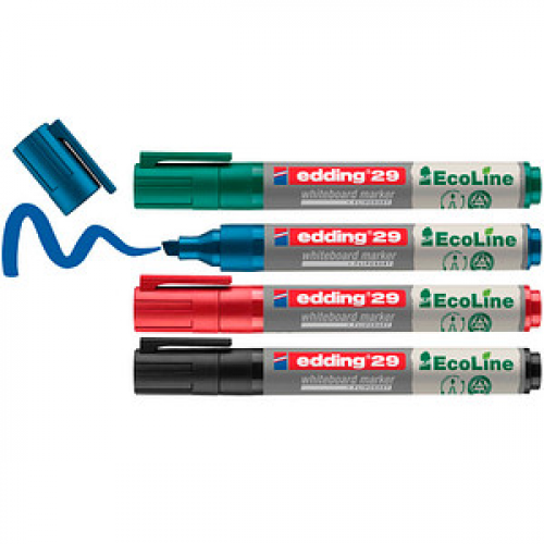 edding 29 Ecoline Whiteboard-Marker farbsortiert 1,0 - 5,0 mm, 4 St.