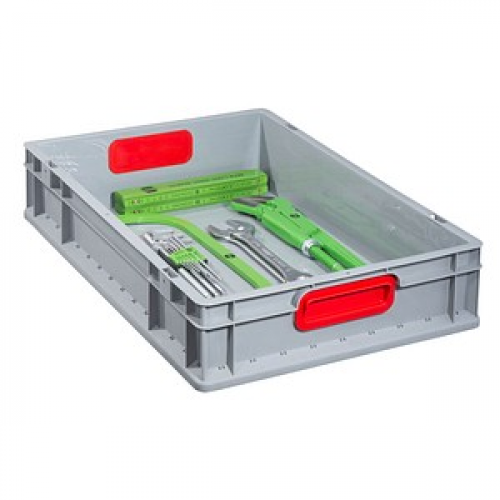 Allit ProfiPlus Eurobox grau, rot 40,0 x 60,0 x 12,0 cm