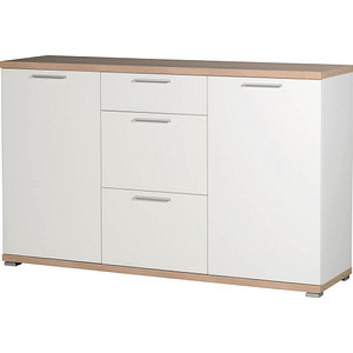 GERMANIA Sideboard Top, 3201-178 weiß, sonoma-eiche 144,0 x 40,0 x 88,0 cm