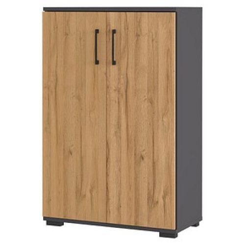 GERMANIA Aktenschrank Profi 3.0, 4247-564 grafit, grandson-eiche 2 Fachböden 80,0 x 40,0 x 123,0 cm