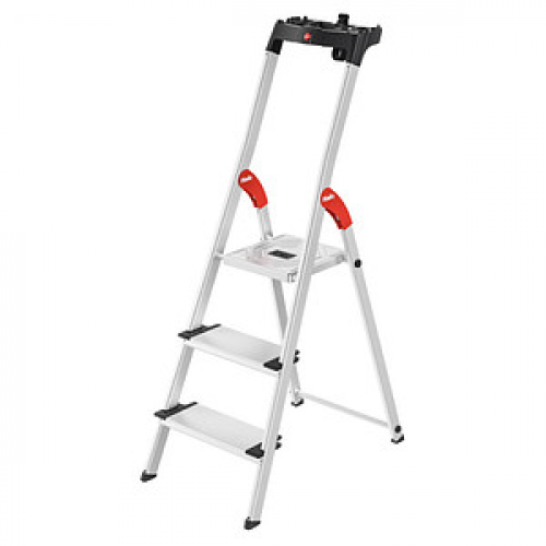 Hailo Stehleiter L80 ComfortLine alu 3 Stufen, H: 138,0 cm