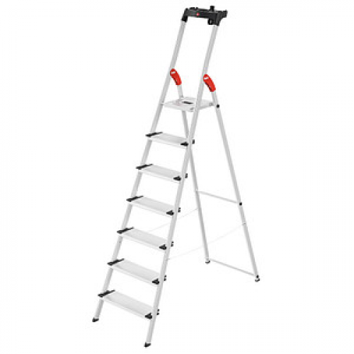 Hailo Stehleiter L80 ComfortLine alu 7 Stufen, H: 232,0 cm