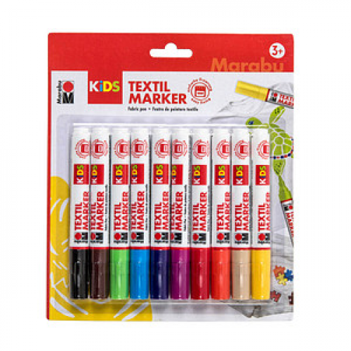 Marabu KiDS Textilmarker farbsortiert 3,0 mm, 10 St.