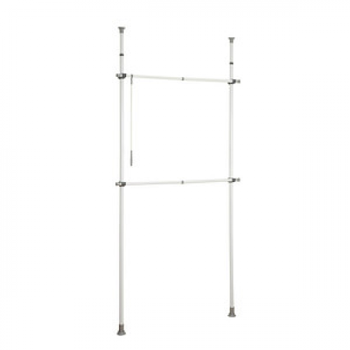 WENKO Teleskop-Garderobe Herkules 50610100 grau Metall 75,0 - 120,0 x 165,0 - 300,0 cm