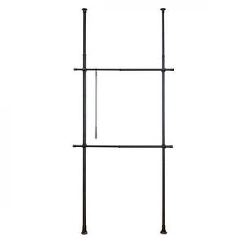 WENKO Teleskop-Garderobe Herkules Basic 50630100 schwarz Metall 75,0 - 120,0 x 165,0 - 300,0 cm