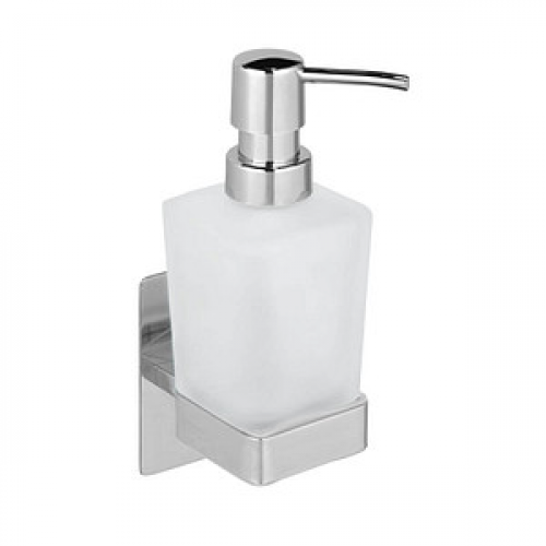 WENKO Seifenspender Genova 25404100 silber, glänzend Edelstahl, Glas 200,0 ml