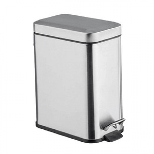 WENKO Square Kosmetikeimer 5,0 l silber, matt