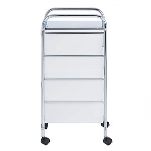 WENKO Etagenwagen Messina silber 33,0 x 39,0 x 80,5 cm