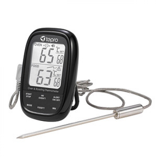 tepro Dual-Sensor Kerntemperatur-Lebensmittelthermometer schwarz