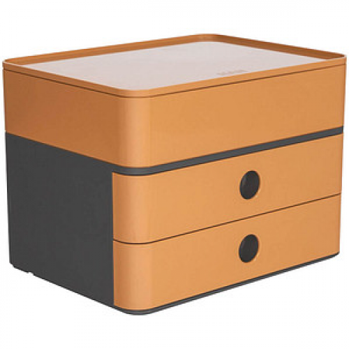 HAN Schubladenbox Smart Box plus ALLISON  caramel brown 1100-83, DIN A5 mit 3 Schubladen