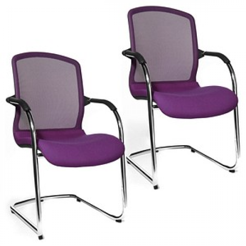 2 Topstar Besucherstühle Open Chair 100 OC590 T33 lila Stoff