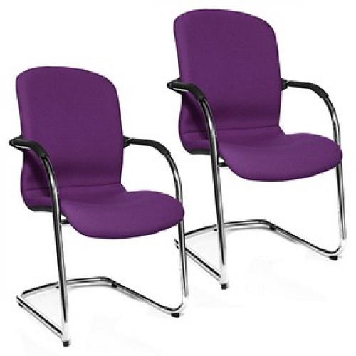 2 Topstar Besucherstühle Open Chair 110 OC690 T33 lila Stoff