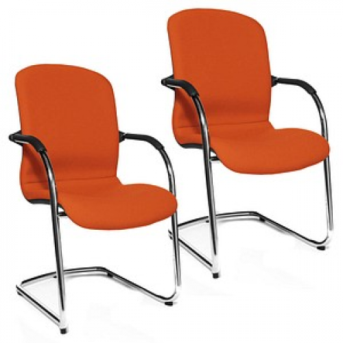 2 Topstar Besucherstühle Open Chair 110 OC690 T34 orange Stoff