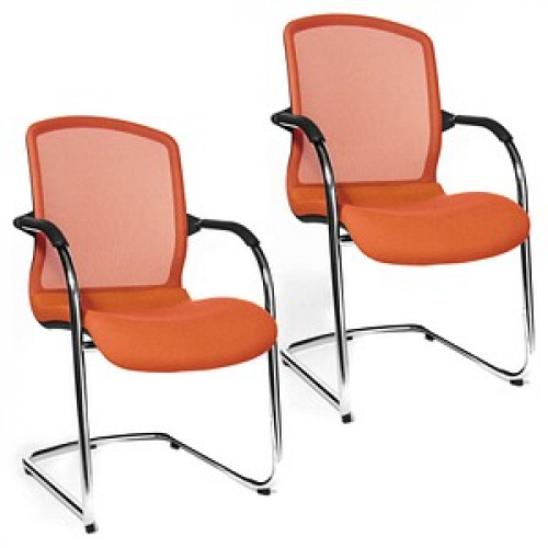 2 Topstar Besucherstühle Open Chair 100 OC590 T34 orange Stoff