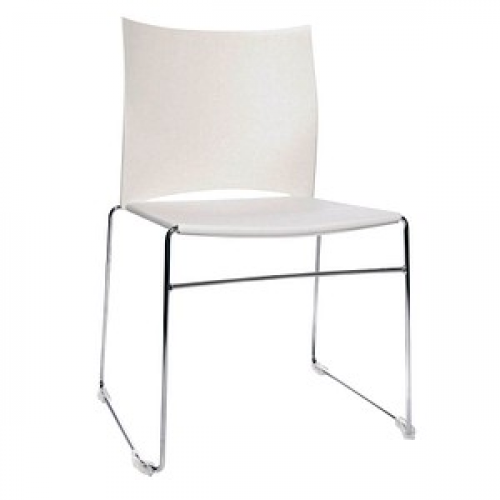 4 Topstar Besucherstühle W-Chair CH490-2 weiß Kunststoff