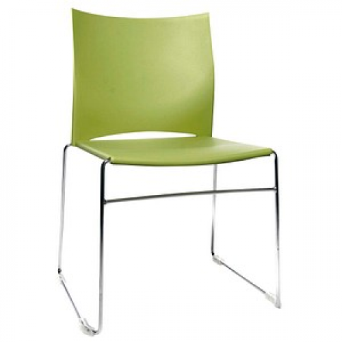 4 Topstar Besucherstühle W-Chair CH490-5 grün Kunststoff