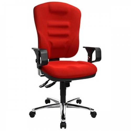 Topstar Bürostuhl Softec Synchro Deluxe, SOFTEC BC1 Stoff rot, Gestell chrom