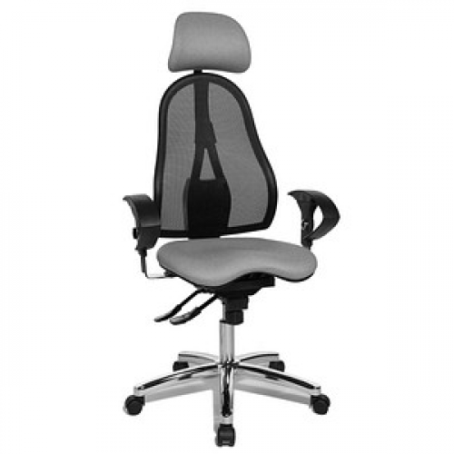 Topstar Bürostuhl Sitness 45, ST99U L53X Stoff grau, Gestell chrom