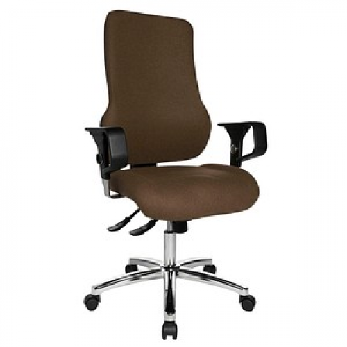 Topstar Bürostuhl Sitness 55, SD69X L59 Stoff braun, Gestell chrom