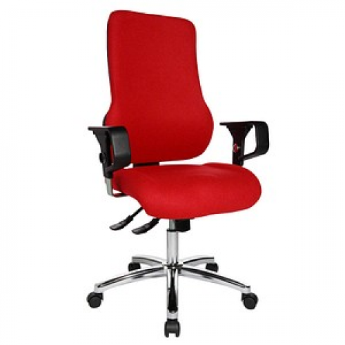 Topstar Bürostuhl Sitness 55, SD69X L51 Stoff rot, Gestell chrom