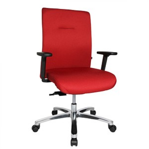 Topstar XXL Bürostuhl Big Star 10, BT190T W51 Stoff rot, Gestell alu