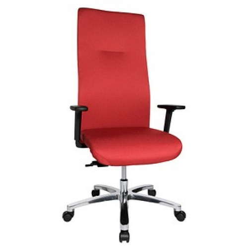 Topstar XXL Bürostuhl Big Star 30, BT390T W51 Stoff rot, Gestell alu