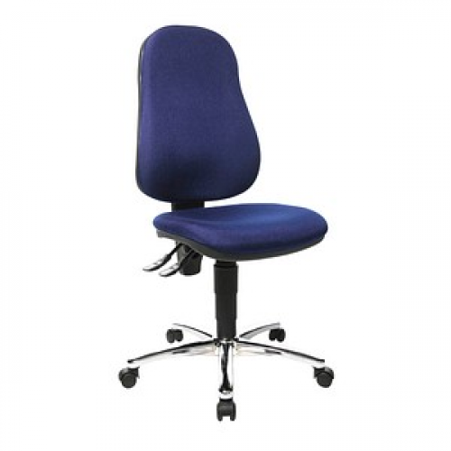 Topstar Bürostuhl Point 60, 8169G26 Stoff blau, Gestell chrom