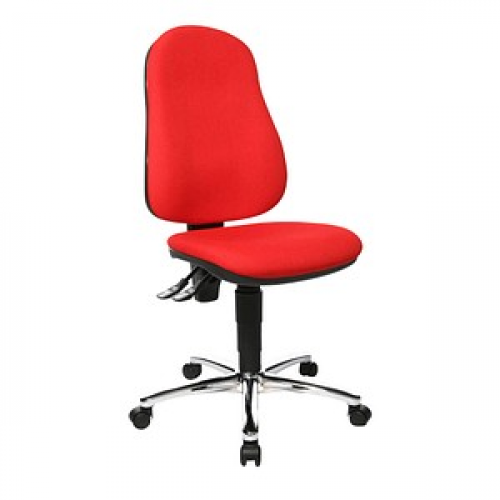 Topstar Bürostuhl Point 60, 8169G21 Stoff rot, Gestell chrom