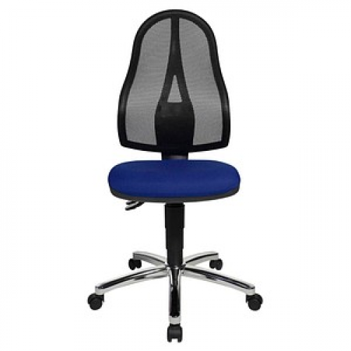 Topstar Bürostuhl Point 60 Netz, 8169NETG260 Stoff blau, Gestell chrom