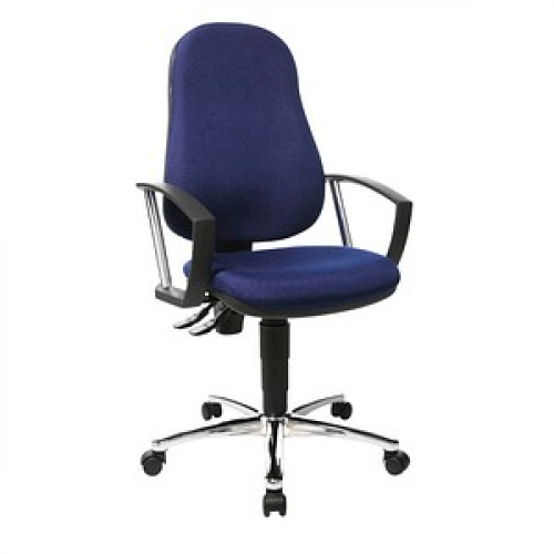 Topstar Bürostuhl Point 60 Plus, 8169A G26 Stoff blau, Gestell chrom