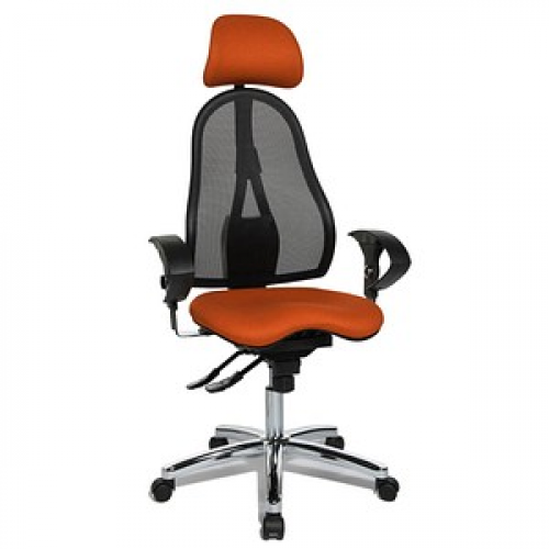 Topstar Bürostuhl Sitness 45, ST99U L54X Stoff orange, Gestell chrom