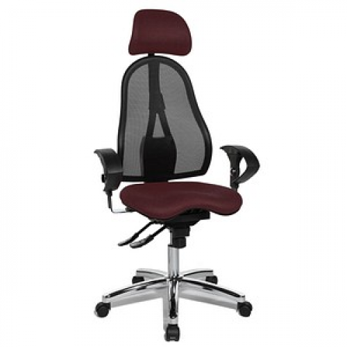 Topstar Bürostuhl Sitness 45, ST99U L57X Stoff rot, Gestell chrom